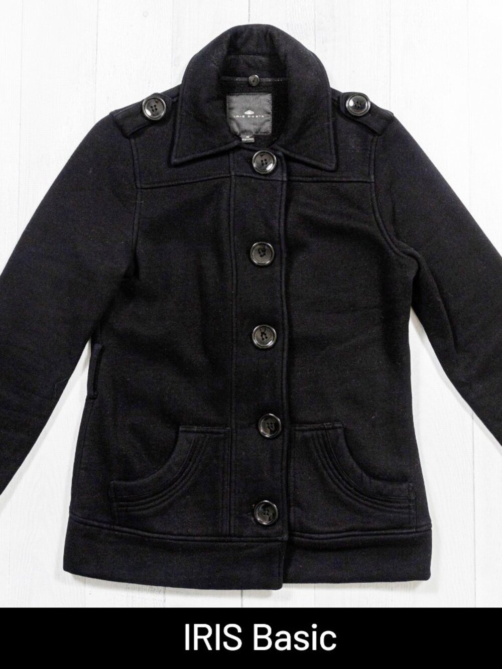IRIS Basic Women's Pea Coat | Medium Black